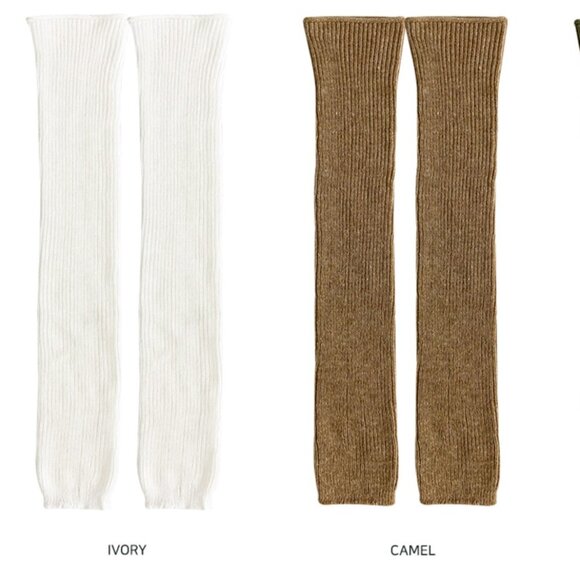 Cozy Ribbed Knit Arm & Leg Warmers Cashmere Wool Blend All-Season - Picture 4 of 7